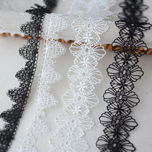 Black or White Lace Ribbon Trim