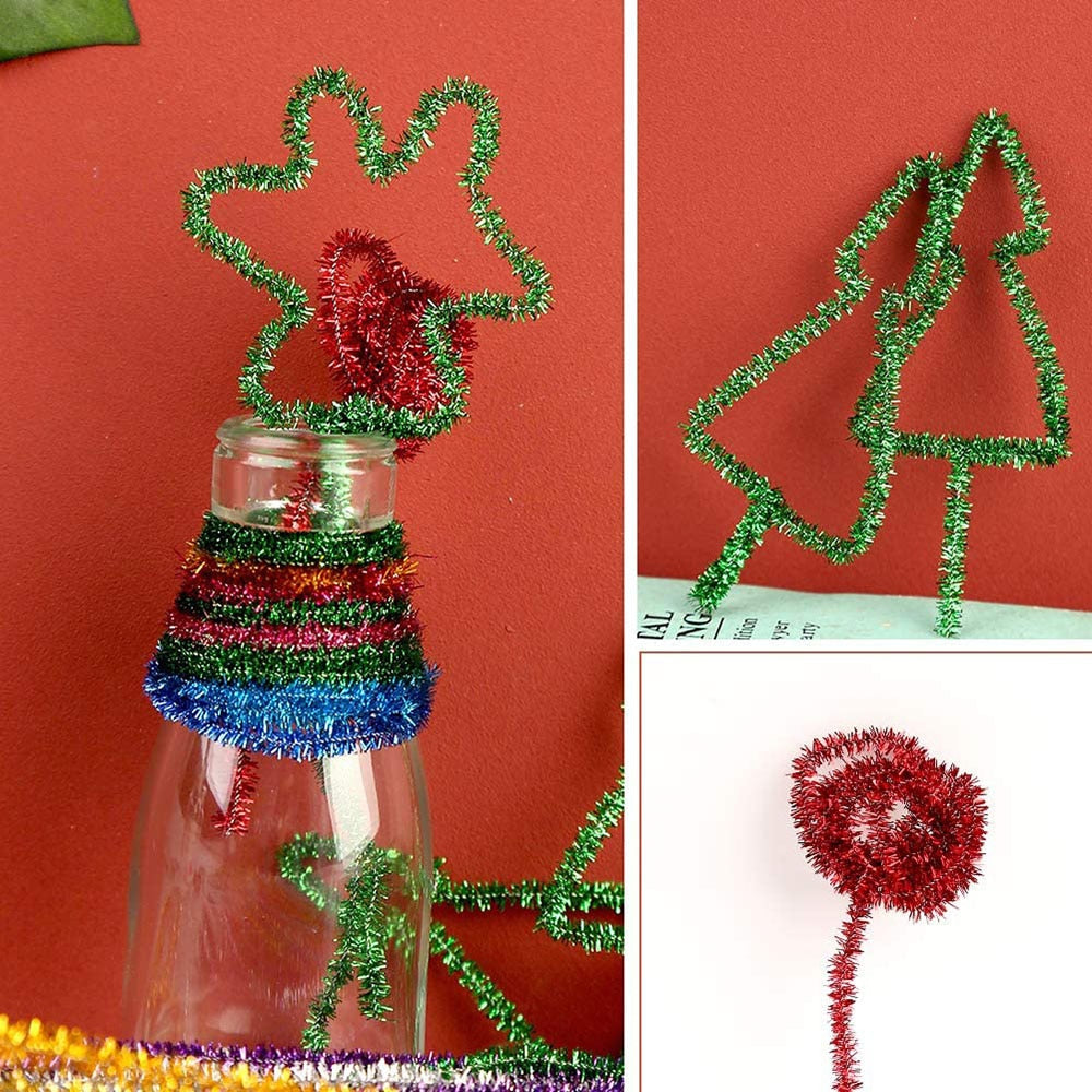 100Pcs Glitter Chenille Pipe Cleaners