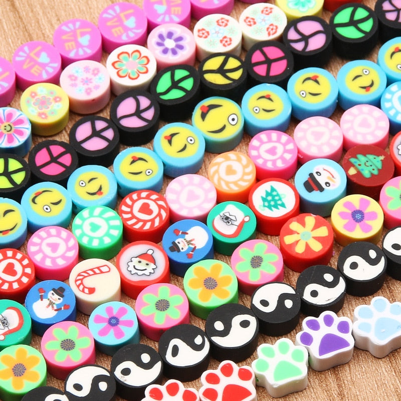 Mixed Polymer Clay Beads (color/style options)