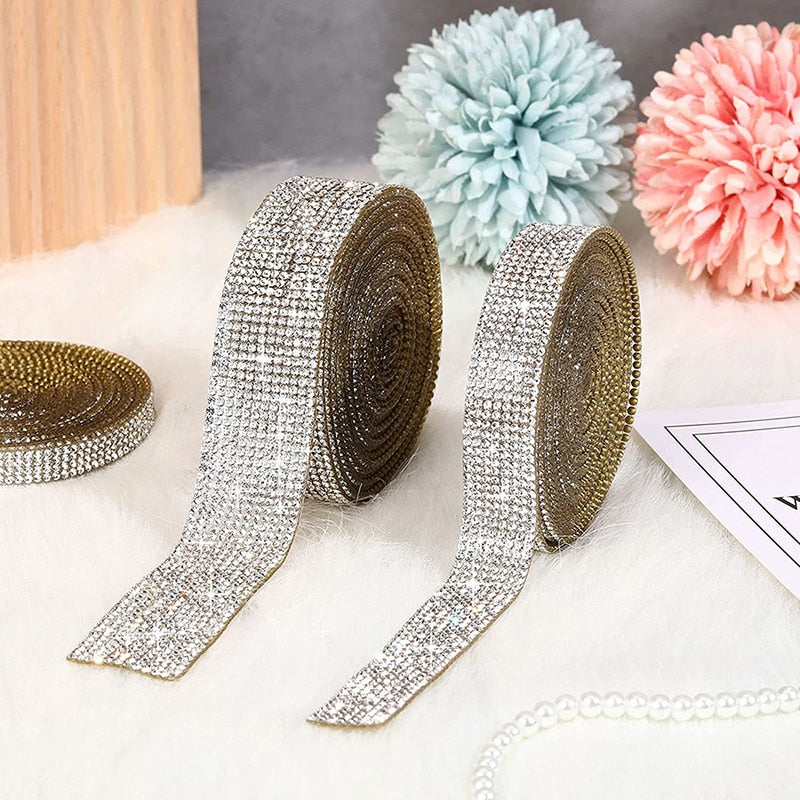 Decorative Crystal Rhinestone Tape (color and size options)