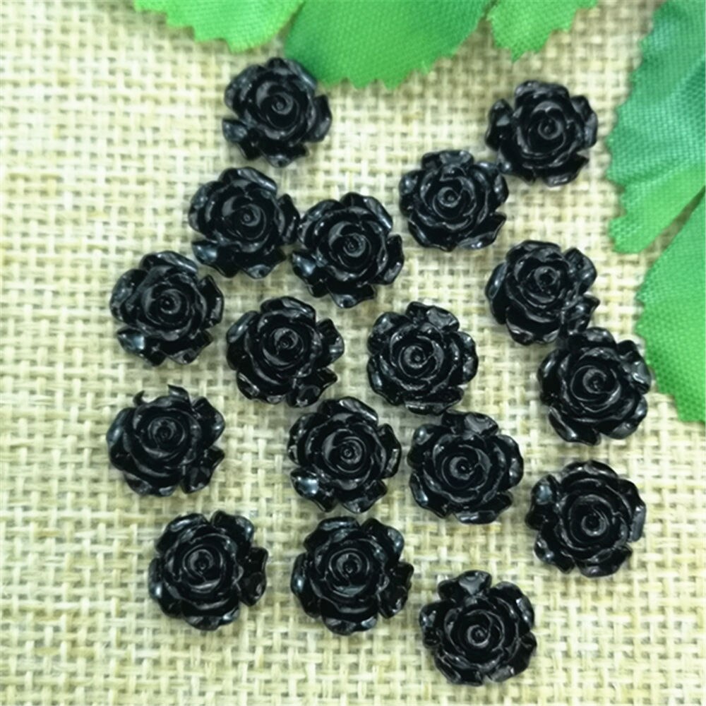 Resin Rose Buds Buttons (80/pack, color options)