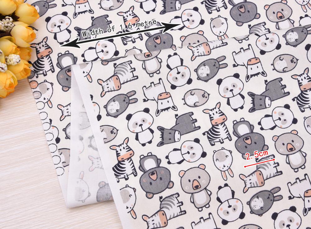 Cute Animal Printed Cotton Twill Fabric