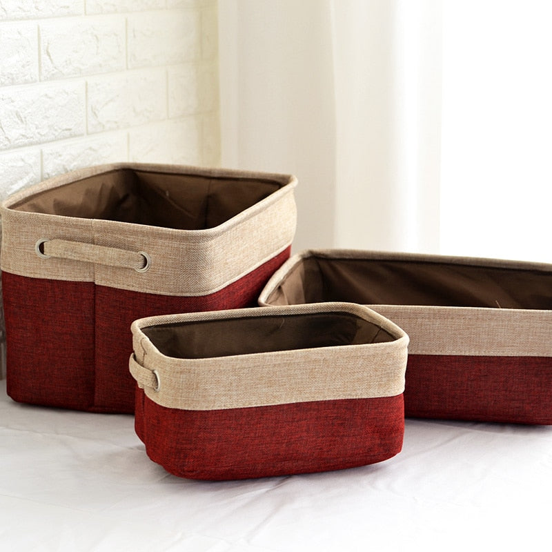 Nordic linen storage basket