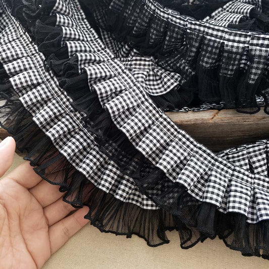 Pleated Elastic Lace Ribbon