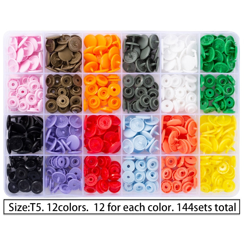 150-900 Sets 36 Color Plastic Snap Buttons with Snaps Pliers Tool Kit & Storage Container