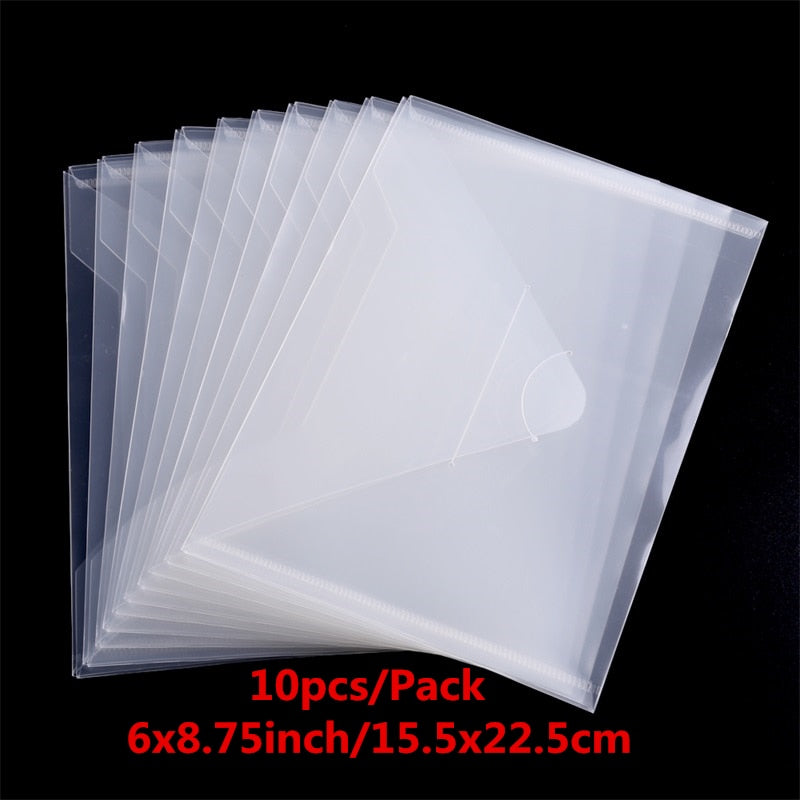 Transparent Plastic Folder Storage Bags (size options, 1 or 2 pack)