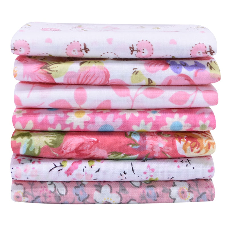 7pcs/set Flower Pattern Cotton Fabric