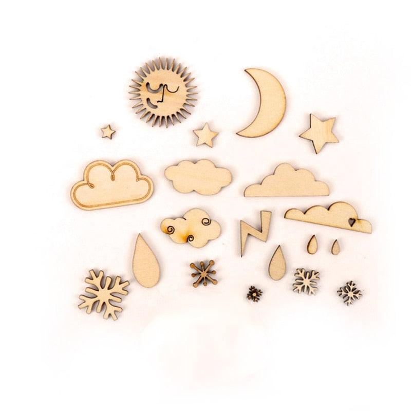 Wooden Decorative Embellishments (style options, 20 or 50/pack)