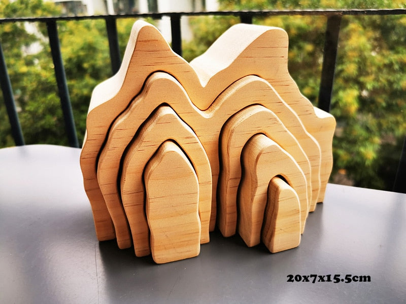 Montessori Wooden Rainbow Stacking Blocks