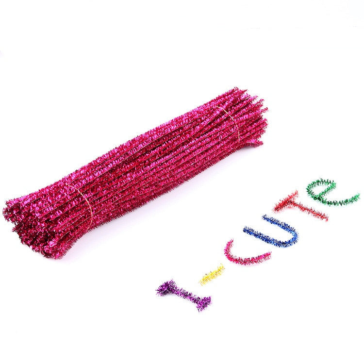 100Pcs Glitter Chenille Pipe Cleaners