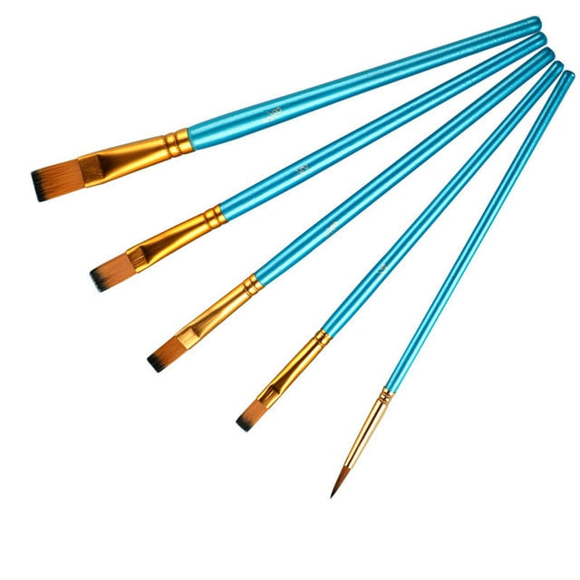 Nylon Hair Wooden Handle Watercolor Paint Brush Pen Set