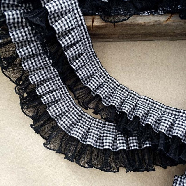 Pleated Elastic Lace Ribbon