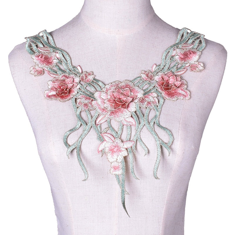 Flower Embroidered Lace Applique