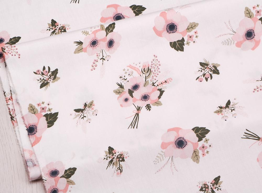 Flower Printed Cotton Twill Fabric