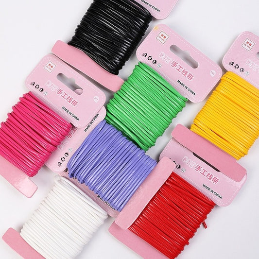 Colorful Solid Round Genuine Leather Cord 10m