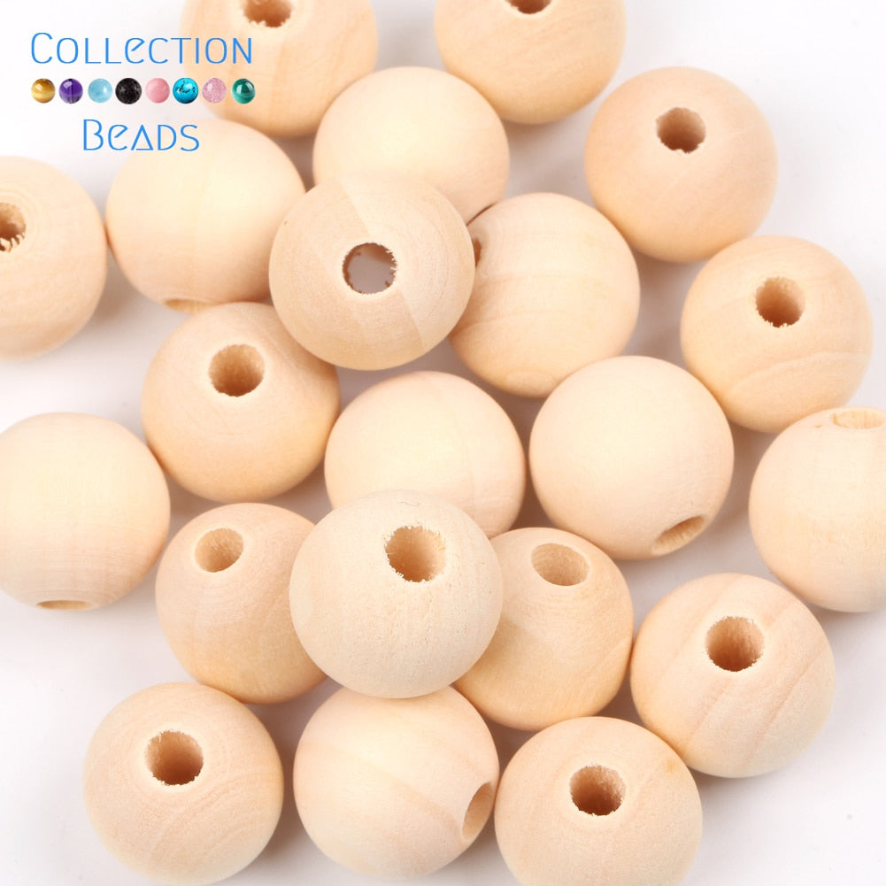 Natural Wood Beads (size options)