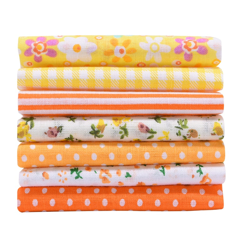 7pcs/set Flower Pattern Cotton Fabric