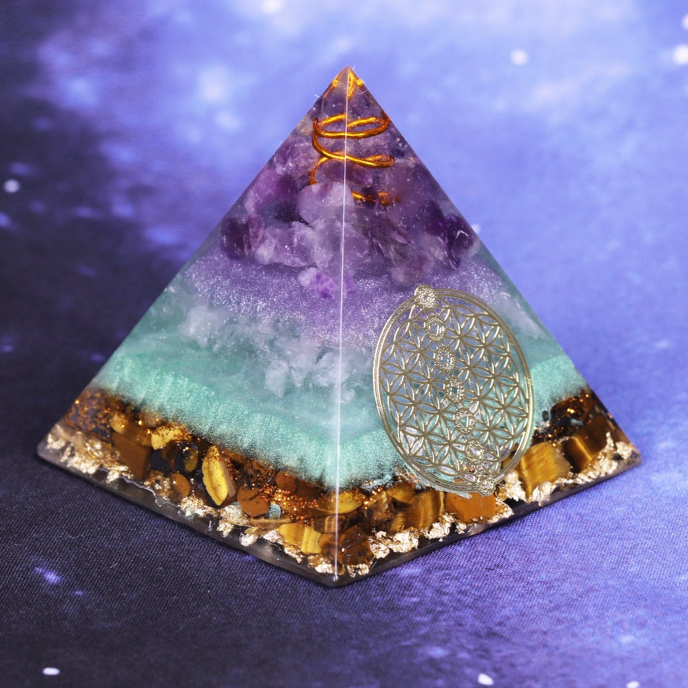 Reiki Orgonite Healing Crystal Pyramid 5-10cm Size Option