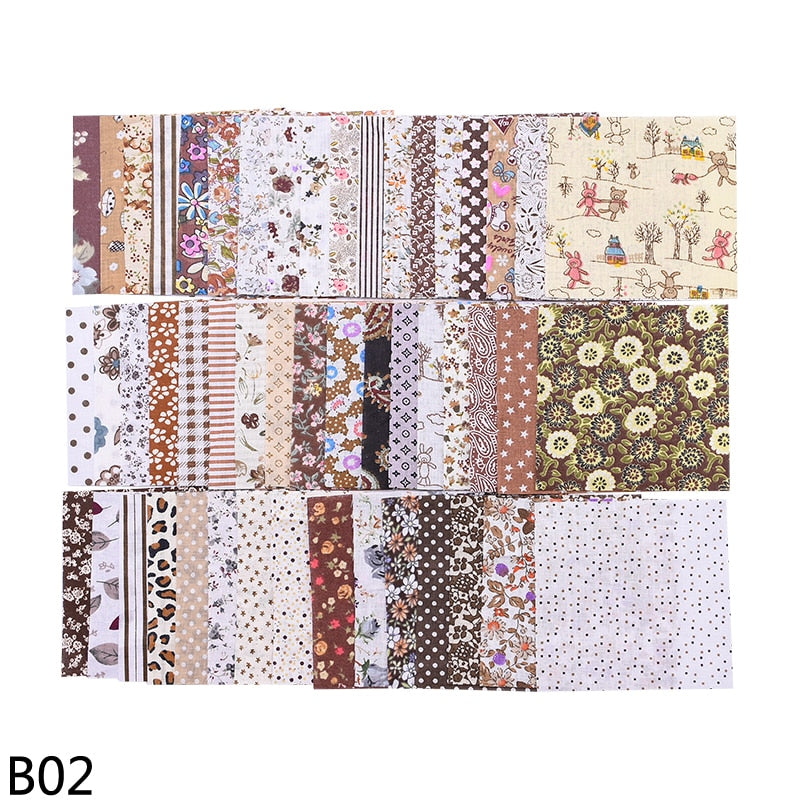 50pcs Colorful Cotton Fabric Squares