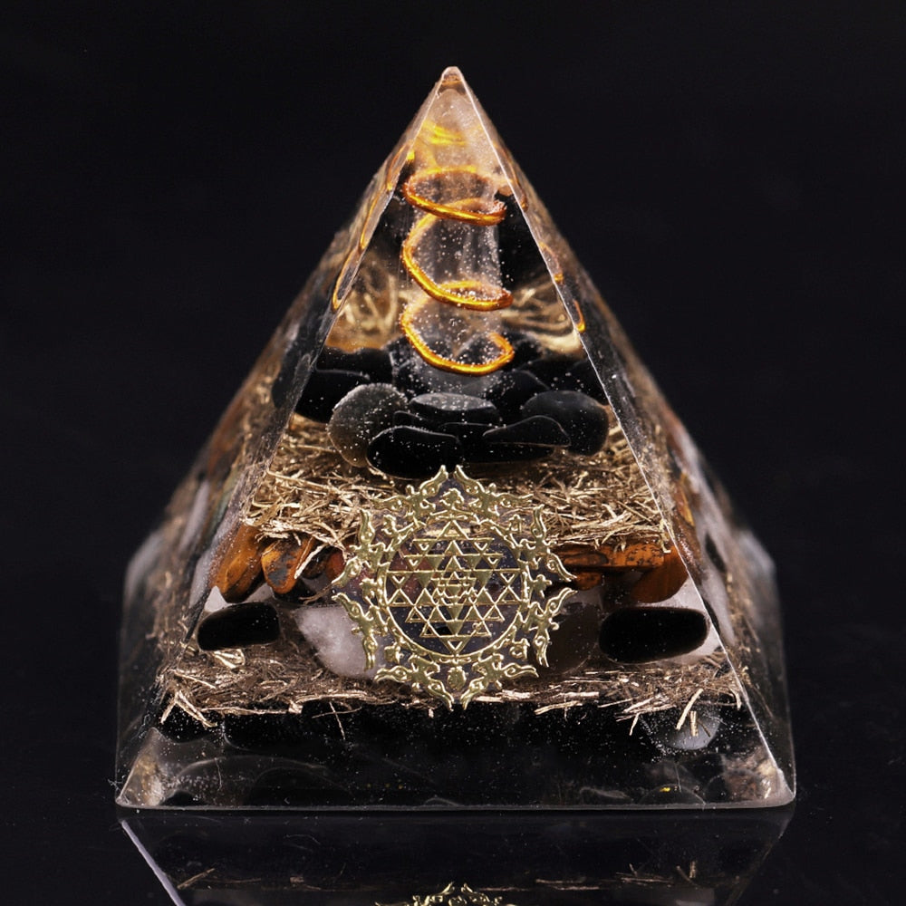 Orgone Crystal Quartz Healing Pyramid