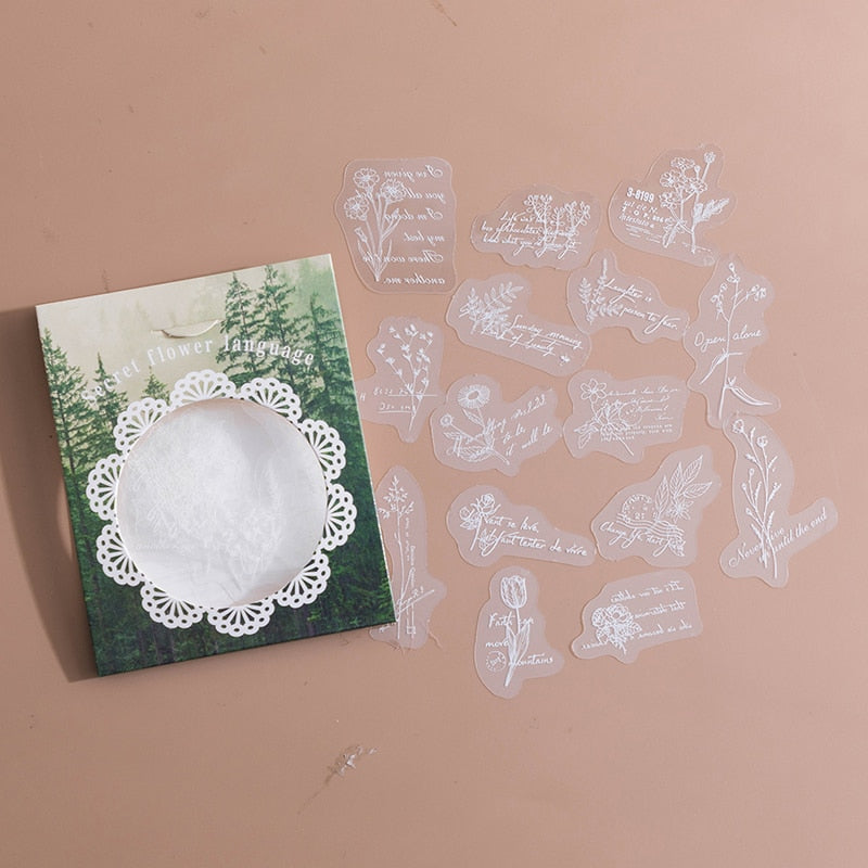 Transparent Decorative Lace Stickers (30/pack, style options)