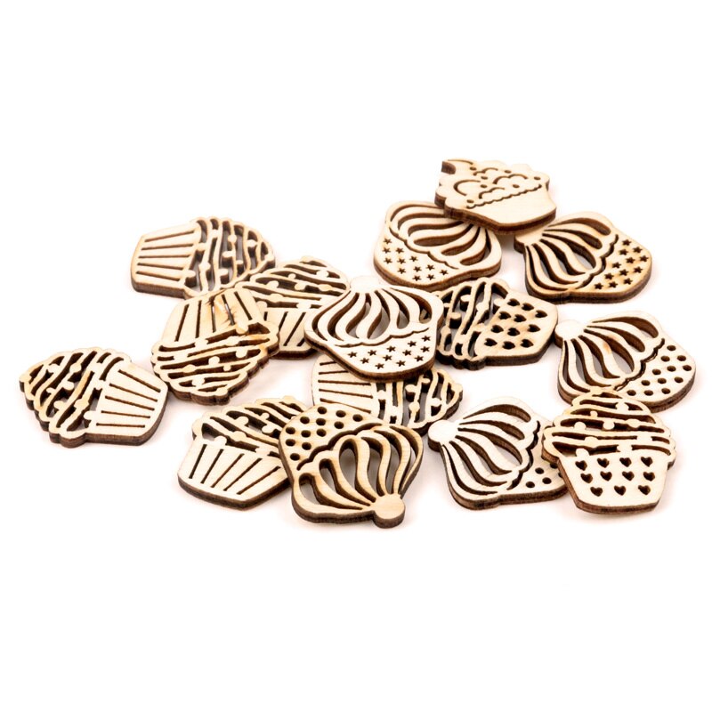 Wooden Decorative Embellishments (style options, 20 or 50/pack)