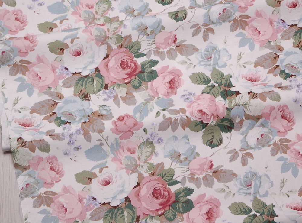 Flower Printed Cotton Twill Fabric