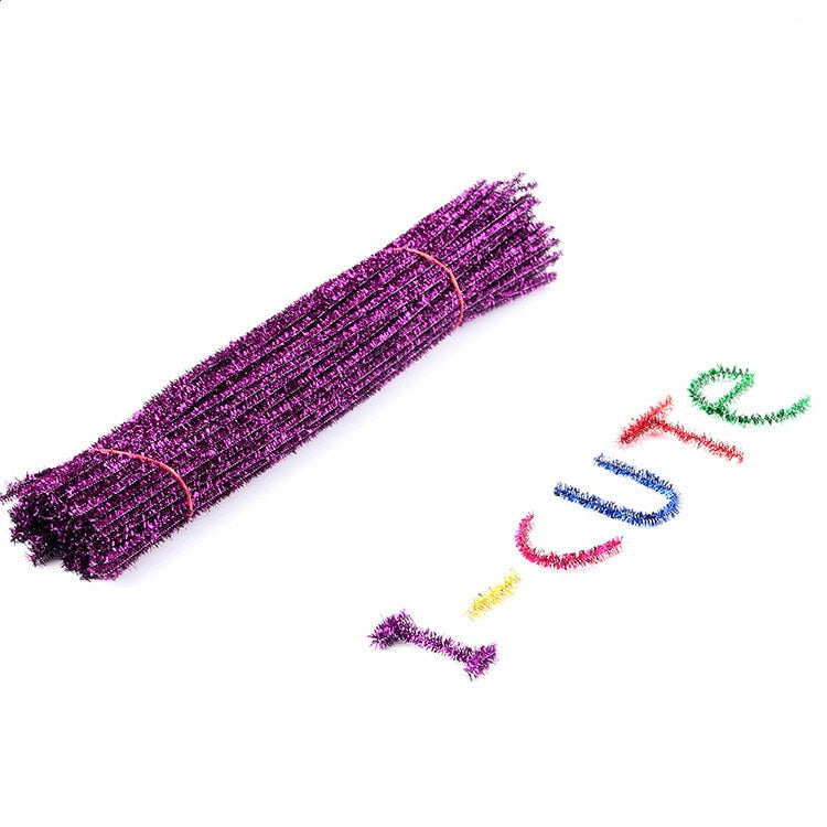 100Pcs Glitter Chenille Pipe Cleaners