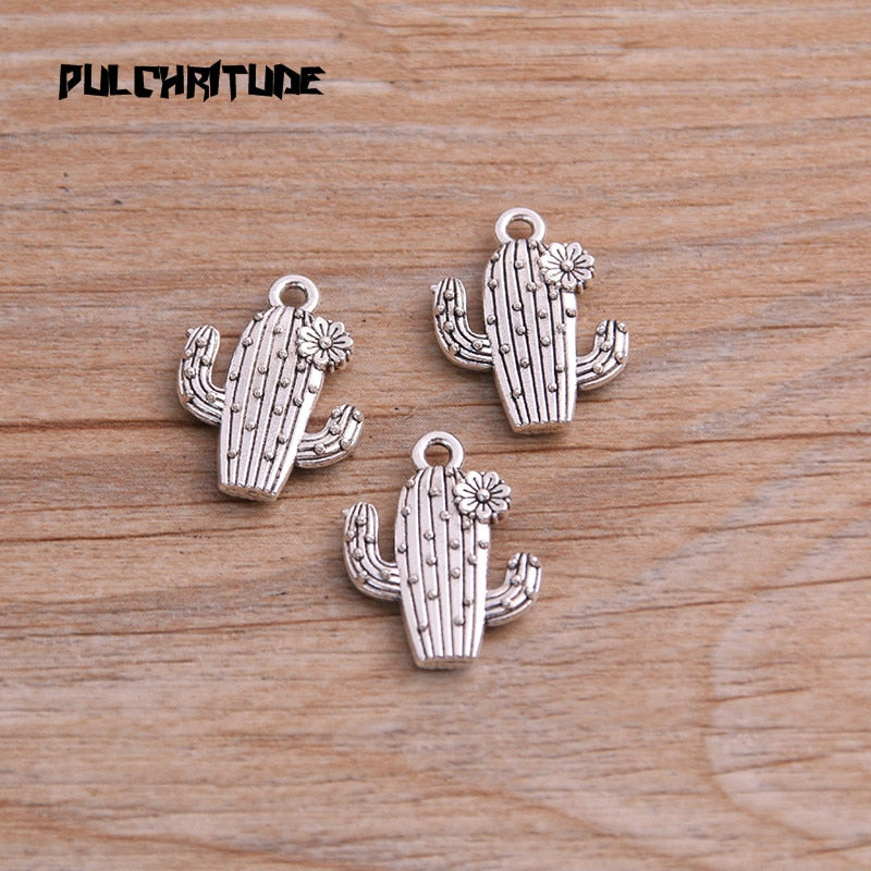 Zinc Alloy Cactus Charms 10/set