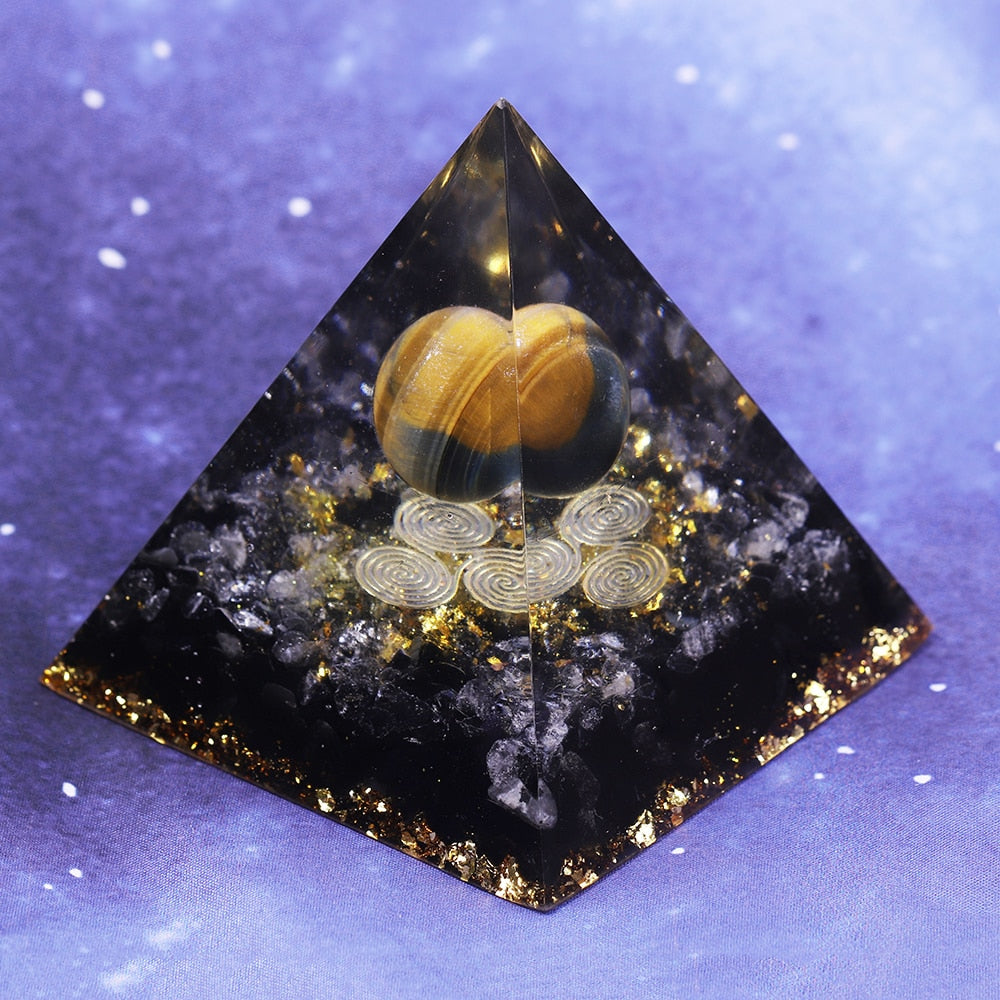 Orgone Energy Converter Orgonite Pyramid Obsidian