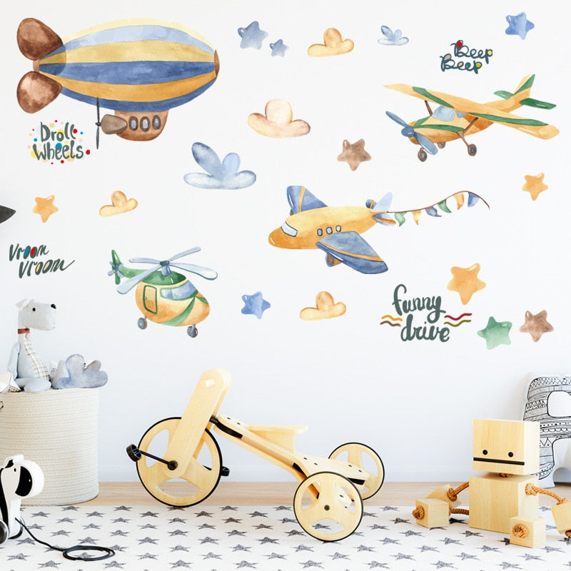 8 Styles Cartoon Wall Stickers