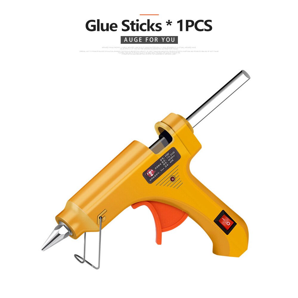 40W Mini Hot Glue Gun Blue, Black, Pink, or Yellow (7mm glue sticks, plug options US/EU/AU)