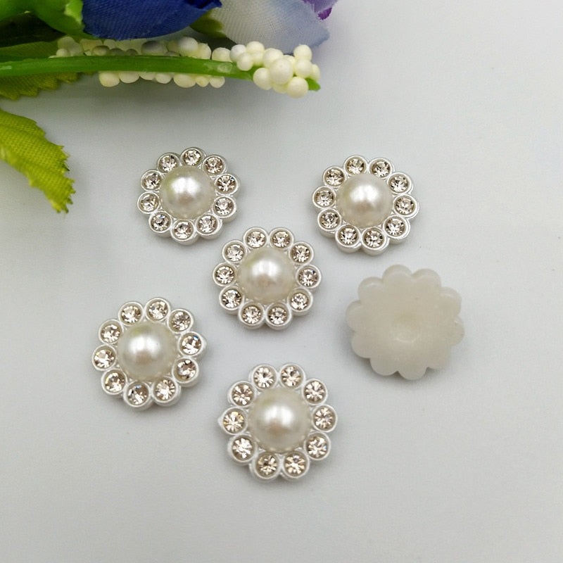 Silver Pearl Resin Flower (30/pack)