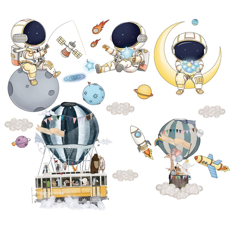 Cartoon Astronaut Wall Stickers