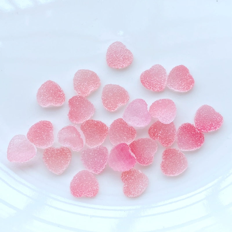 Resin Flatback Heart (50/pack, color options)