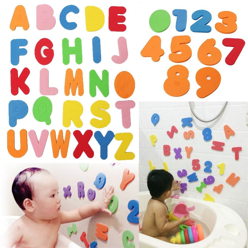 36/set Bath Toy Educational Foam Letters & Numbers