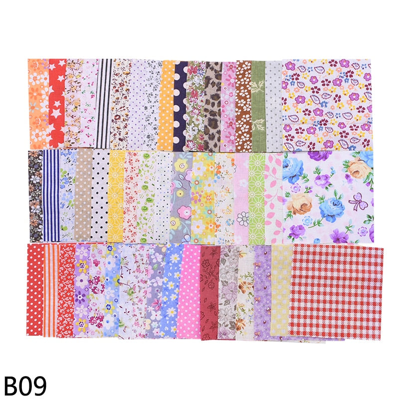 50pcs Colorful Cotton Fabric Squares