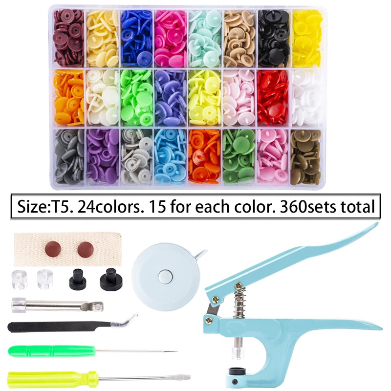 150-900 Sets 36 Color Plastic Snap Buttons with Snaps Pliers Tool Kit & Storage Container