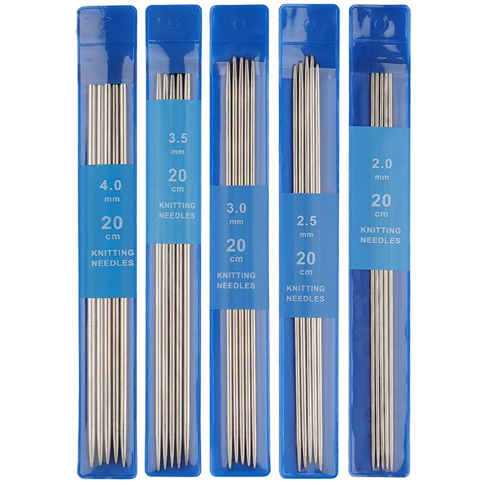 5pcs/set Stainless Steel Knitting Needles