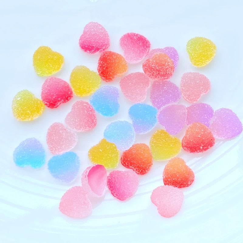 Resin Flatback Heart (50/pack, color options)