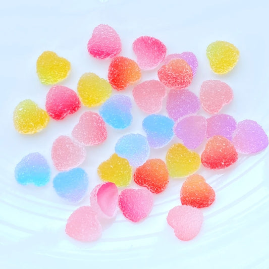 Resin Flatback Heart (50/pack, color options)