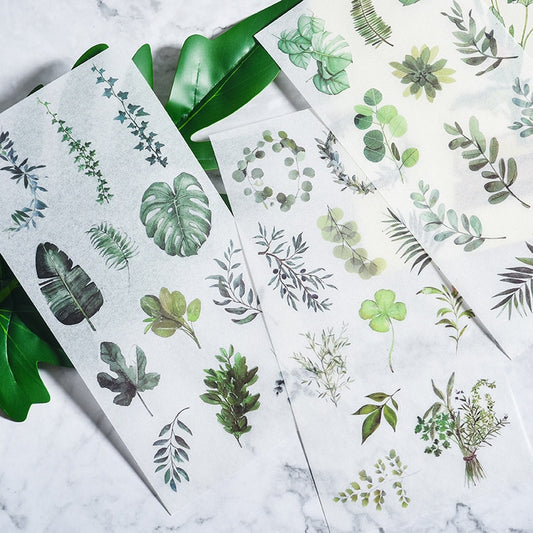 Flower/Plant/Leaves Stickers (3 sheet/pack, style options)