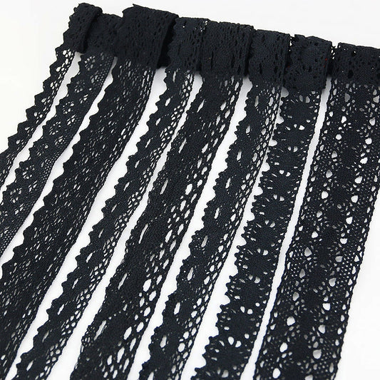 Black Lace Cotton Fabric 5m/roll