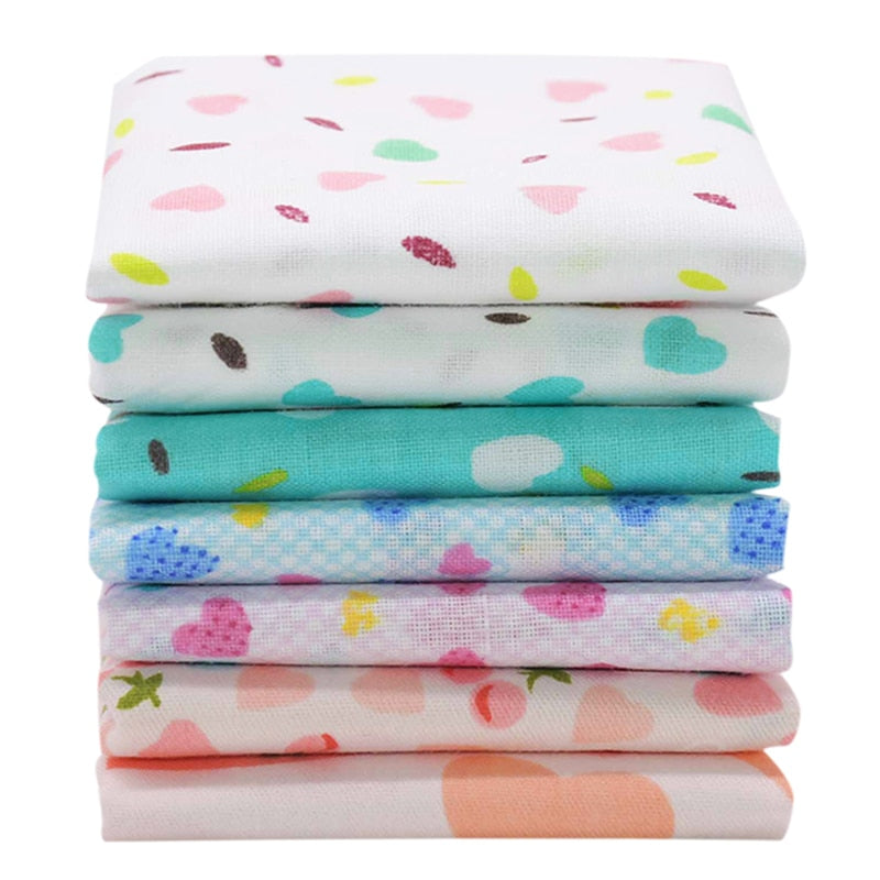 7pcs/set Flower Pattern Cotton Fabric