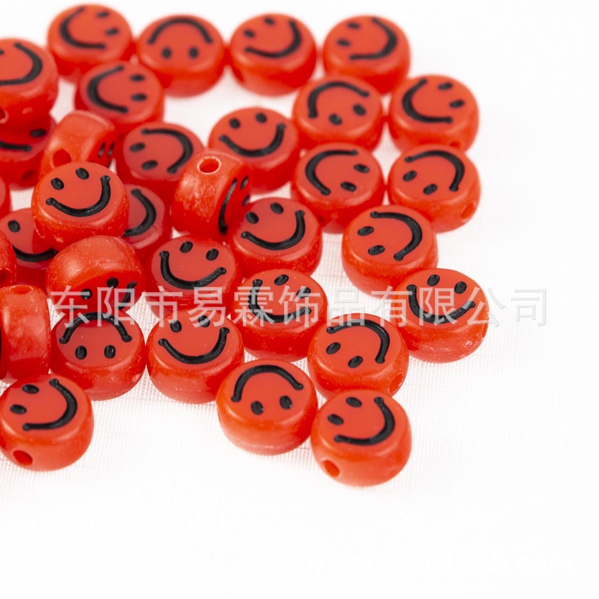 Acrylic Smiley Face Beads (color options, 100/set)