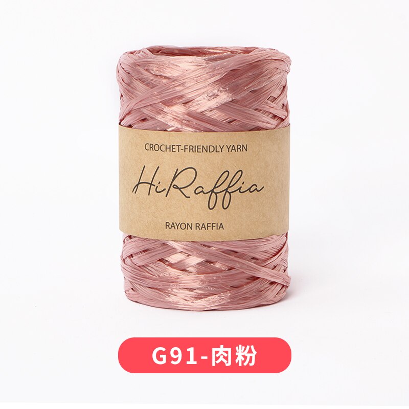 80M Metallic Natural Raffia Straw Yarn