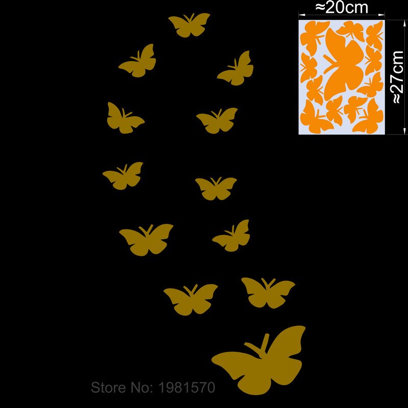 Butterfly Glow In The Dark Wall Stickers