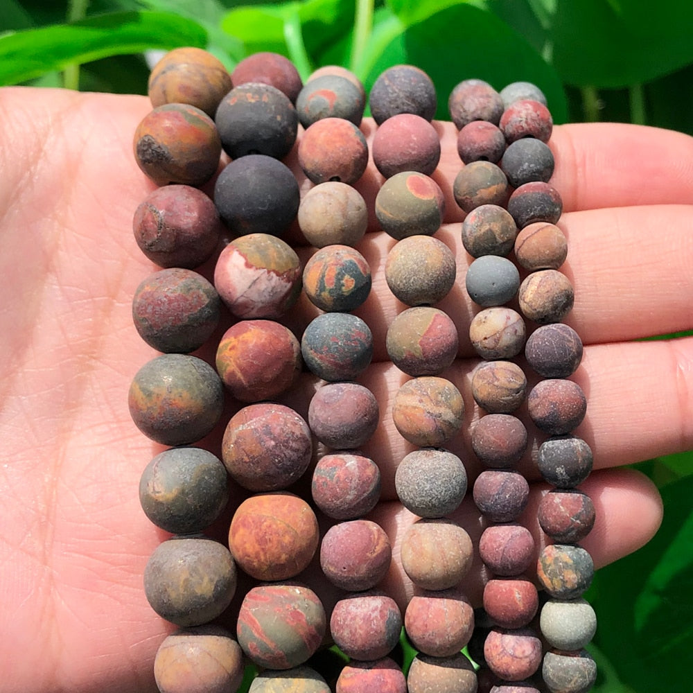 Natural Stone Matte Round Beads