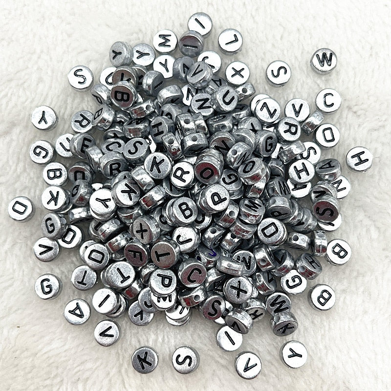 Alphabet Letter Beads (100/pack, color options)