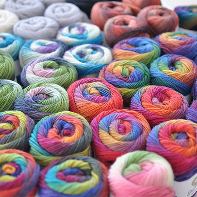 100% Wool Worsted Yarn Rainbow Colors